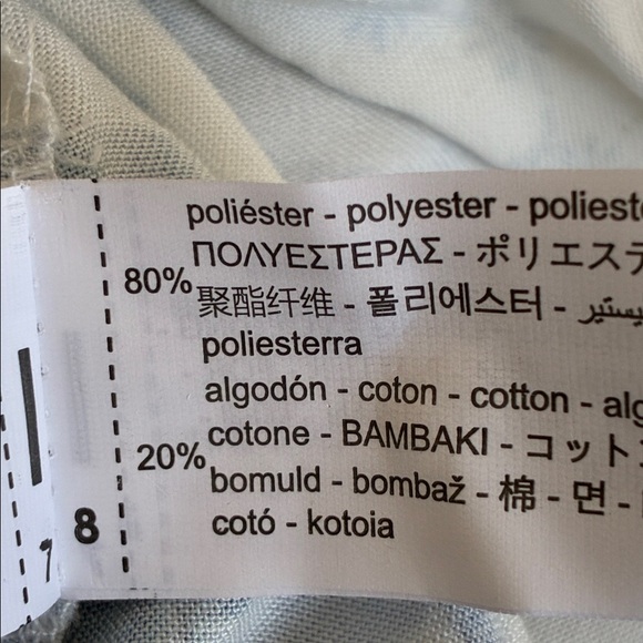 NWT. Zara White/Blue Floral Print Lingerie Style Midi Dress. Size L. - Picture 8 of 10